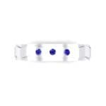 Three-Stone River Blue Sapphire Ring (0.08 CTW) Top Flat View