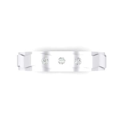 Three-Stone River Crystal Ring (0.08 CTW) Top Flat View