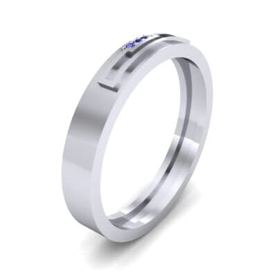 Podium Blue Sapphire Ring (0.02 CTW) Perspective View