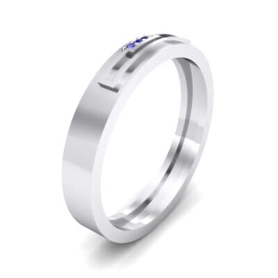 Podium Blue Sapphire Ring (0.02 CTW) Perspective View
