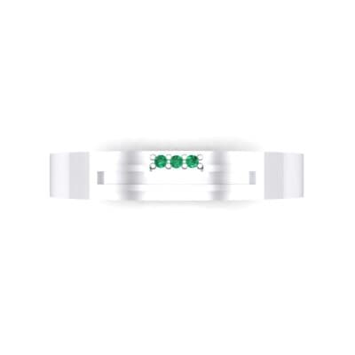 Podium Emerald Ring (0.02 CTW) Top Flat View