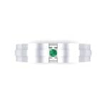 Gap Solitaire Emerald Ring (0.03 CTW) Top Flat View
