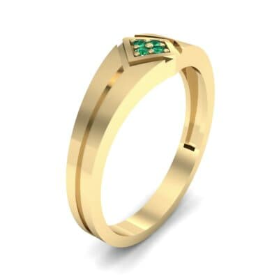 East-West Finesse Emerald Ring (0.06 CTW) Perspective View