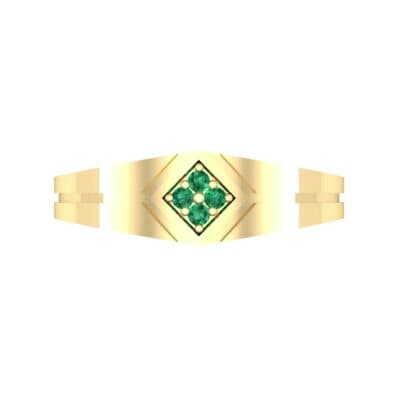 East-West Finesse Emerald Ring (0.06 CTW) Top Flat View