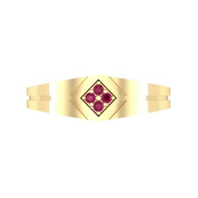 East-West Finesse Ruby Ring (0.06 CTW) Top Flat View