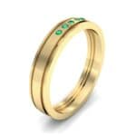 Five-Stone Burnish Emerald Ring (0.08 CTW) Perspective View