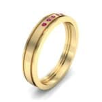 Five-Stone Burnish Ruby Ring (0.08 CTW) Perspective View