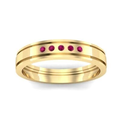 Five-Stone Burnish Ruby Ring (0.08 CTW) Top Dynamic View