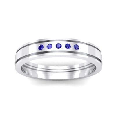 Five-Stone Burnish Blue Sapphire Ring (0.08 CTW) Top Dynamic View