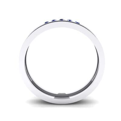 Five-Stone Burnish Blue Sapphire Ring (0.08 CTW) Side View