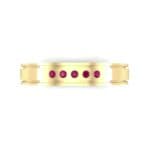 Five-Stone Burnish Ruby Ring (0.08 CTW) Top Flat View
