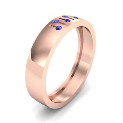Five-Stone Fader Blue Sapphire Ring (0.08 CTW) Perspective View