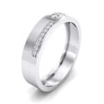 Pave Level Crystal Ring (0.1 CTW) Perspective View