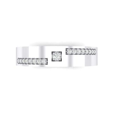 Pave Level Crystal Ring (0.1 CTW) Top Flat View