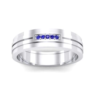 Five-Stone Pipeline Blue Sapphire Ring (0.04 CTW) Top Dynamic View