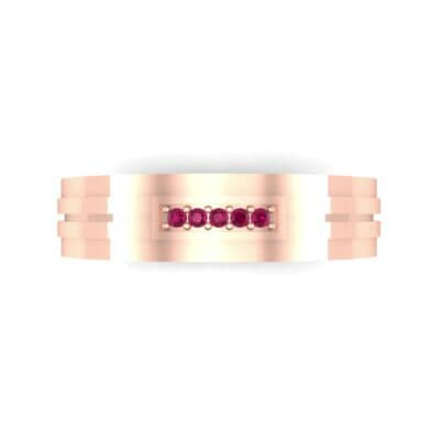 Five-Stone Pipeline Ruby Ring (0.04 CTW) Top Flat View