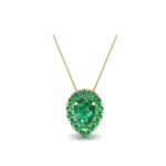 Pear-Shaped Halo Emerald Pendant (0.88 CTW) Perspective View