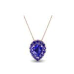 Pear-Shaped Halo Blue Sapphire Pendant (0.88 CTW) Perspective View
