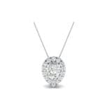 Pear-Shaped Halo Diamond Pendant (0.88 CTW) Perspective View