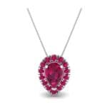 Pear-Shaped Halo Ruby Pendant (0.88 CTW) Top Dynamic View