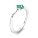 Bypass Rhombus Emerald Ring (0.11 CTW) Perspective View
