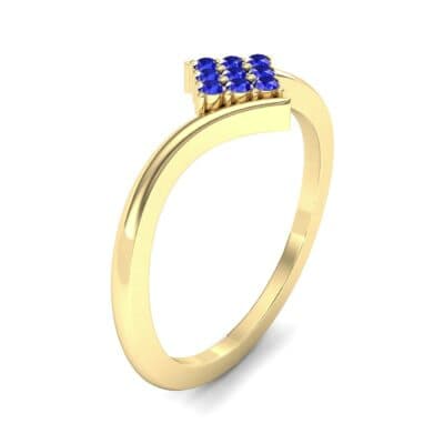 Bypass Rhombus Blue Sapphire Ring (0.11 CTW) Perspective View