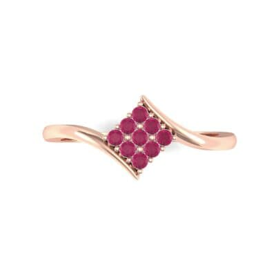 Bypass Rhombus Ruby Ring (0.11 CTW) Top Flat View