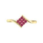Bypass Rhombus Ruby Ring (0.11 CTW) Top Flat View