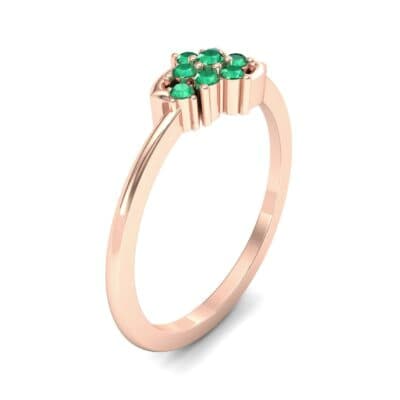 Tapered Cluster Emerald Engagement Ring (0.12 CTW) Perspective View