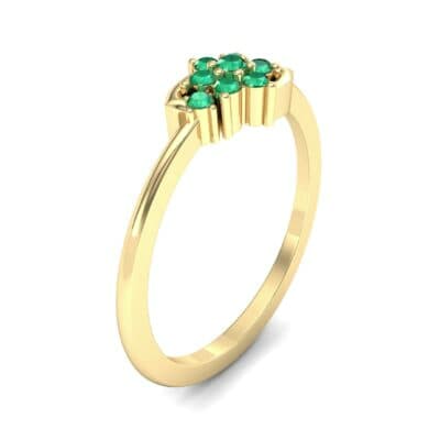Tapered Cluster Emerald Engagement Ring (0.12 CTW) Perspective View