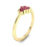 Tapered Cluster Ruby Engagement Ring (0.12 CTW) Perspective View