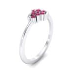 Tapered Cluster Ruby Engagement Ring (0.12 CTW) Perspective View