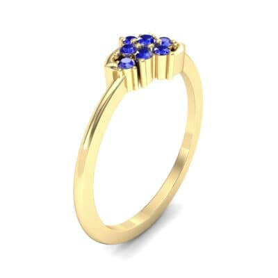 Tapered Cluster Blue Sapphire Engagement Ring (0.12 CTW) Perspective View