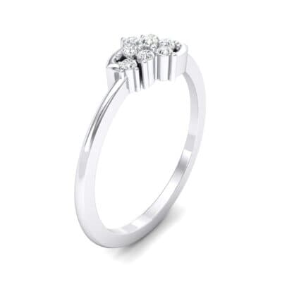 Tapered Cluster Crystal Engagement Ring (0.12 CTW) Perspective View