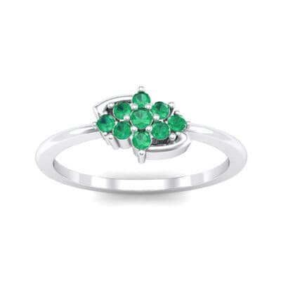 Tapered Cluster Emerald Engagement Ring (0.12 CTW) Top Dynamic View