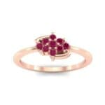 Tapered Cluster Ruby Engagement Ring (0.12 CTW) Top Dynamic View
