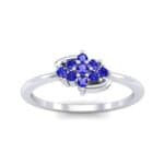 Tapered Cluster Blue Sapphire Engagement Ring (0.12 CTW) Top Dynamic View