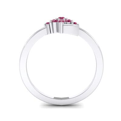 Tapered Cluster Ruby Engagement Ring (0.12 CTW) Side View