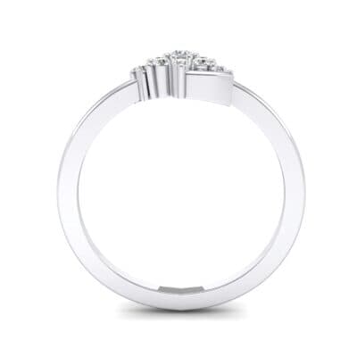 Tapered Cluster Diamond Engagement Ring (0.12 CTW) Side View