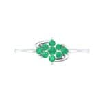 Tapered Cluster Emerald Engagement Ring (0.12 CTW) Top Flat View