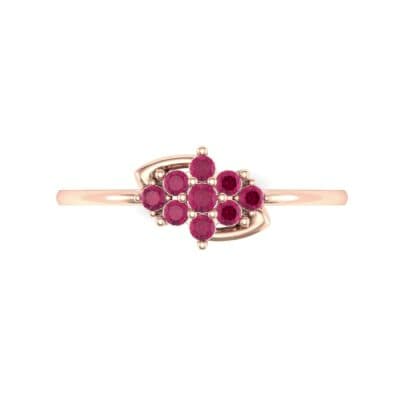 Tapered Cluster Ruby Engagement Ring (0.12 CTW) Top Flat View