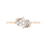 Tapered Cluster Diamond Engagement Ring (0.12 CTW) Top Flat View