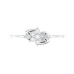 Tapered Cluster Crystal Engagement Ring (0.12 CTW) Top Flat View