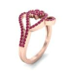 Eye of Horus Ruby Ring (0.44 CTW) Perspective View