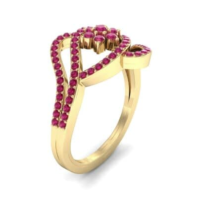 Eye of Horus Ruby Ring (0.44 CTW) Perspective View