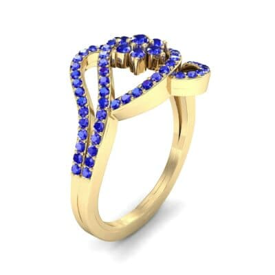 Eye of Horus Blue Sapphire Ring (0.44 CTW) Perspective View