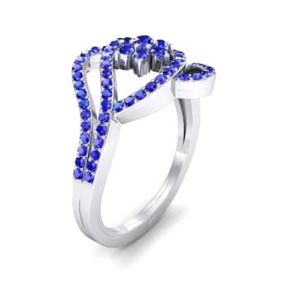 Eye of Horus Blue Sapphire Ring (0.44 CTW) Perspective View