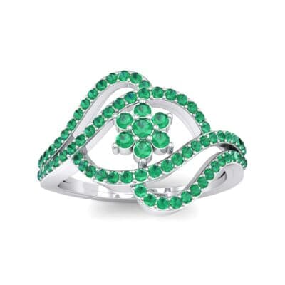 Eye of Horus Emerald Ring (0.44 CTW) Top Dynamic View