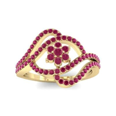Eye of Horus Ruby Ring (0.44 CTW) Top Dynamic View