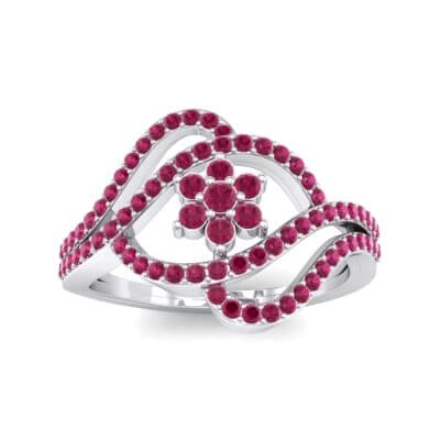 Eye of Horus Ruby Ring (0.44 CTW) Top Dynamic View